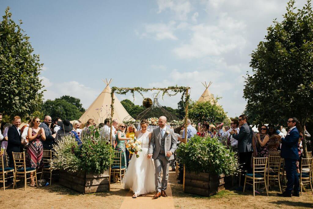 Garden Tipi Wedding of Kaye and Chris in Waterford, Hertfordshire