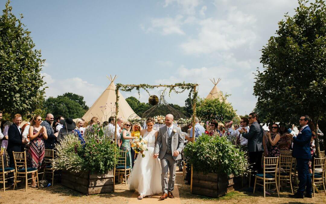 Garden Tipi Wedding of Kaye and Chris in Waterford, Hertfordshire