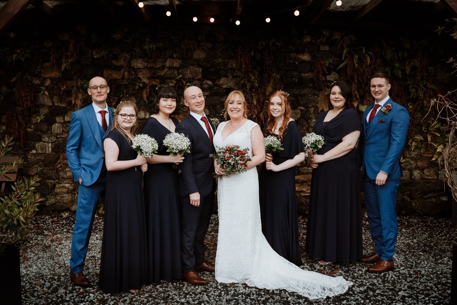Gorgeous bridal party group shot after their kent wedding