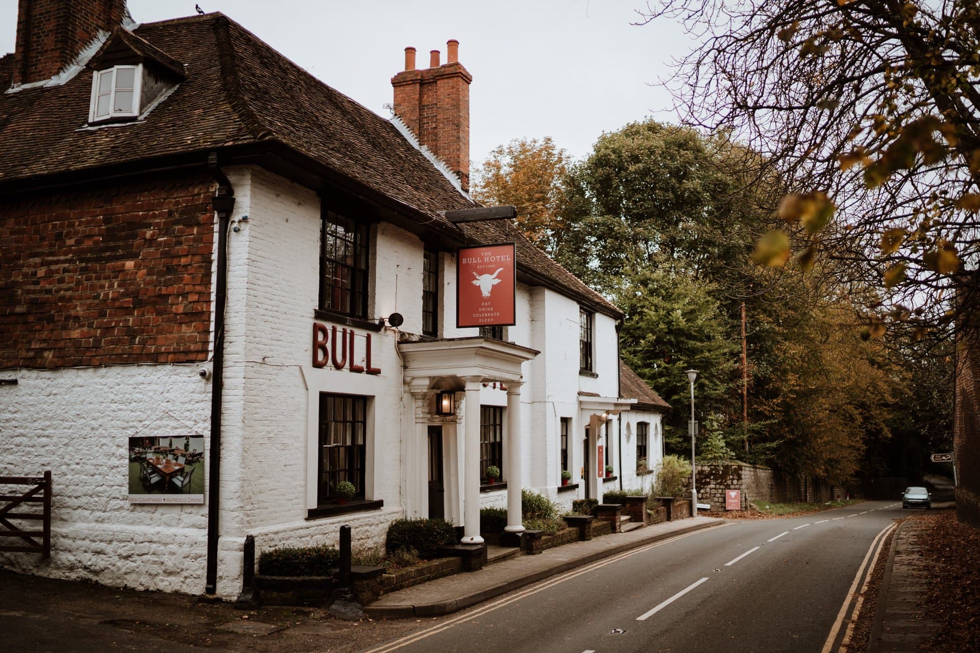 View of The Bull Hotel from Bull Lane Wrotham in Kent